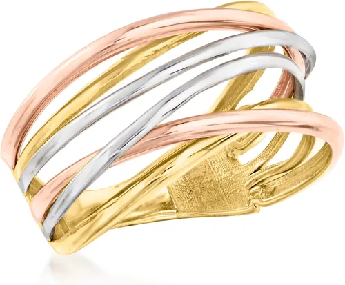 Miniatura 4 de Ross-Simons 14kt Tri-Colored Gold Highway Ring