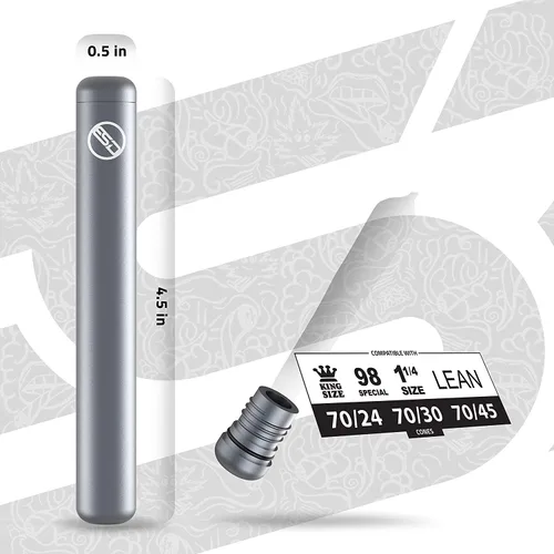 Miniatura 3 de RAW - Tubo de metal para cigarrillos ESD Gris Se adapta a tamaño King y conos de 1-1/4 – Contiene olores – Impermeable – Moderno