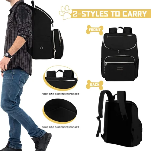 Miniatura 4 de BAGLHER Mochila de viaje para perros – Contenedor de comida desmontable para perros para suministros para mascotas, mochila para equipo de perro