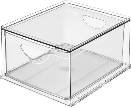 Miniatura 9 de iDesign Cajón de almacenamiento de plástico transparente, organizador apilable para encimera de baño, tocador o debajo del fregadero