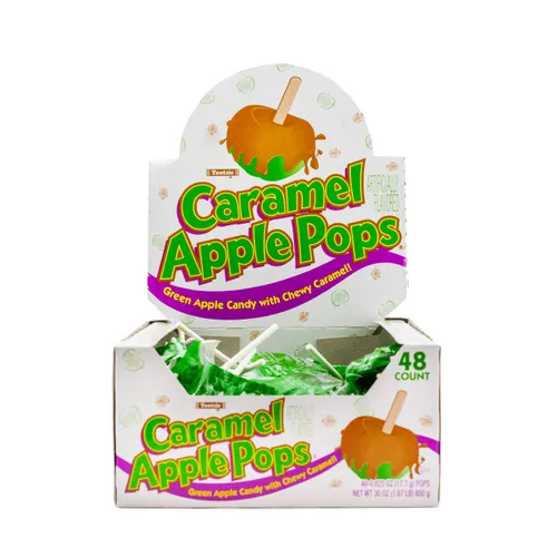 Miniatura 2 de Tootsie Roll Chupetines de manzana caramelizada – Chupetas de caramelo con manzana verde – Dulcería sin gluten a granel – 1 paquete de caja