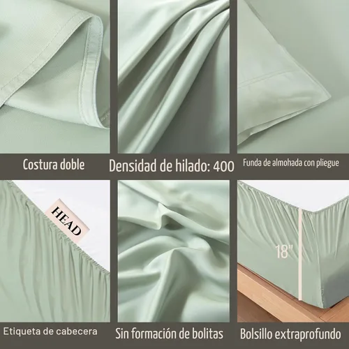Miniatura 3 de Bella Coterie Juego de Sábanas de Viscosa de Bambú de Lujo Tamaño King 100% Cultivado Orgánicamente Ultra Suave Refrescante para Quienes 07