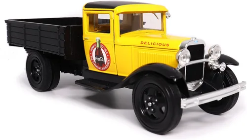 Miniatura 9 de Motor City Classics Coca-Cola Diecast coleccionable Ford Modelo AA 1931 (versión amarilla) escala 1:24 424023 con licencia