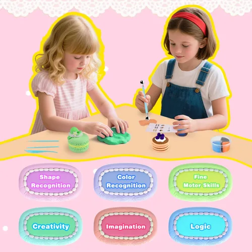 Miniatura 6 de Nicella Kit de arcilla seca al aire, 12 bloques de arcilla para modelar para niños, Model Magic con herramientas de escultura y tutoriales, seguro