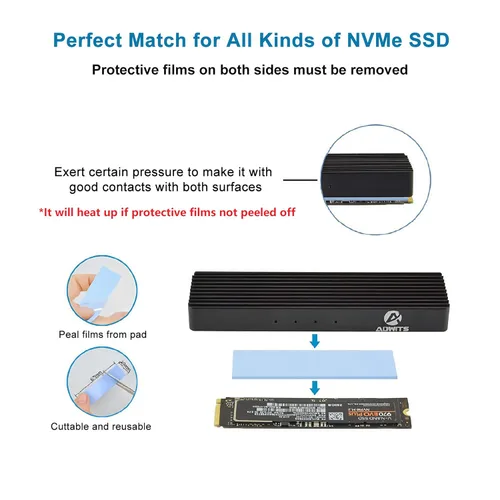 Miniatura 4 de Paquete de 12 almohadillas de silicona conductoras térmicas, suaves, seguras y fáciles de aplicar para SSD CPU, GPU, LED, chipset, enfriamiento, azul