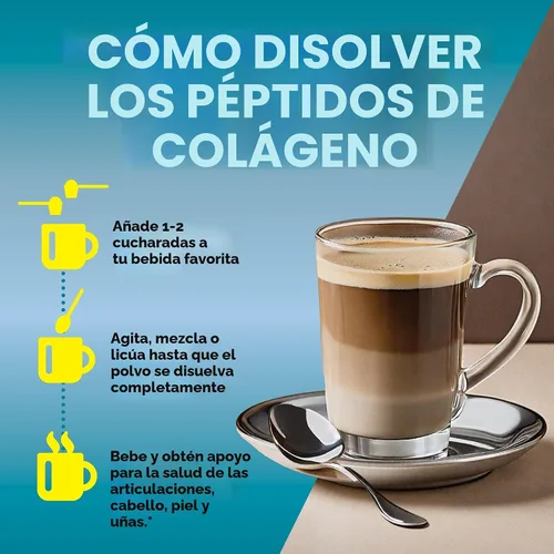 Miniatura 5 de Viva Naturals Polvo de péptidos de colágeno – Bovino hidrolizado alimentado con pasto, tipo I y III, 0.49 oz de proteína, sin sabor, fácil