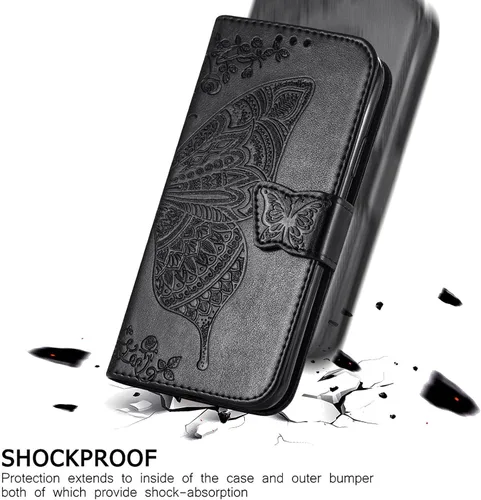 Miniatura 6 de Funda protectora para Motorola Moto G Pure para teléfono, funda protectora de piel sintética en relieve de mariposa para mujer, con ranuras