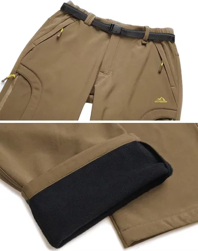 Miniatura 5 de MAGCOMSEN Men's Winter Pants 5 Zip Pockets Snow Ski Pants Fleece Lined Water Resistant Hiking Pants