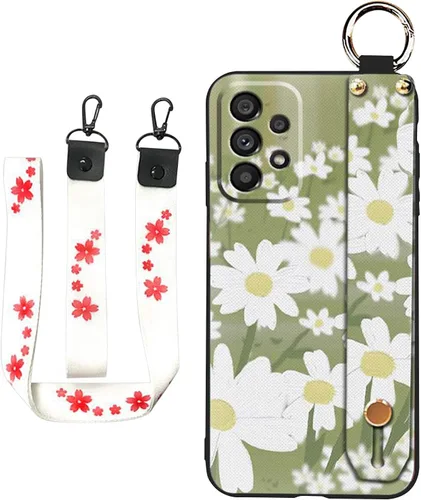 Funda cruzada compatible con Samsung Galaxy A52 5G, con correa para la muñeca, cordón de silicona suave a prueba de golpes, funda protectora de