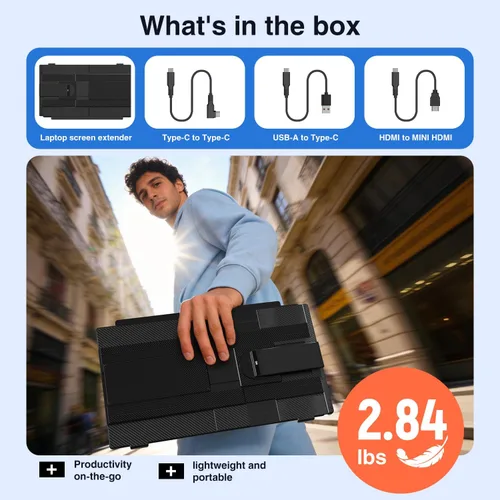 Miniatura 7 de FLYTOCCA Extensor de pantalla para laptop, pantalla IPS FHD 1080P de 15.6 pulgadas, segundo monitor desmontable compatible con montaje vertical