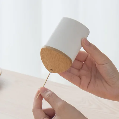 Miniatura 2 de Cabilock Funda portadora de palillos de dientes con tapa de bambú para hotel restaurante