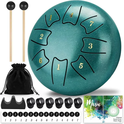 Tambor de lengua de acero de 6 pulgadas, 8 notas, tambor de lluvia para jardín al aire libre, instrumento de percusión fácil de usar, regalo único