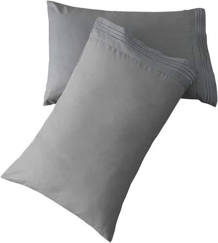 Miniatura 17 de SONORO KATE Juego de fundas de almohada de lujo de microfibra cepillada 1800 ropa de cama - sin arrugas, (gris, 2 fundas de almohada estándar)