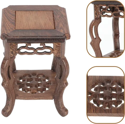 Miniatura 5 de Soporte de madera para plantas, soporte de exhibición para macetas, base para suculentas, mini taburete para interior y exterior, patio, balcón