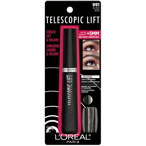 Miniatura 8 de L'Oréal Paris Telescopic Lift Máscara Lavable, Maquillaje de Ojos Alargador y Voluminizador, Levantamiento de Pestañas con hasta 36 HR de Uso, Negro