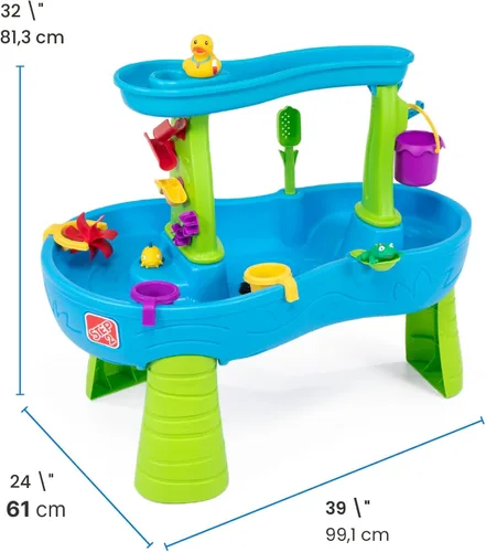 Miniatura 9 de Step2 Parque infantil con estanque de baño Splash Pond, juego sensorial de agua y arena para niños, juguetes de verano al aire libre, 13 piezas