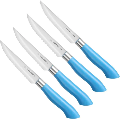 Miniatura 13 de Dura Living Juego de 5 cuchillos de cocina de corte ecológico, cuchillas de acero inoxidable de alto carbono con asas ergonómicas ecológicas, Gris