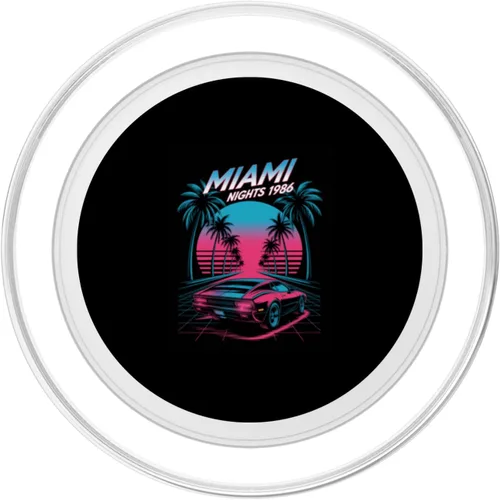 Miniatura 2 de Miami Nights 1986 Retro Synthwave Sunset PopSockets Adhesive PopGrip