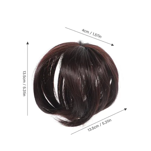 Miniatura 2 de Beaupretty Peluca de pelo para mujer en la parte superior de la cabeza con clips, cabello lacio para adelgazar la cobertura del cabello, 5.31 x 5.31