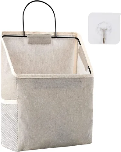 Surblue Bolsa de almacenamiento para colgar en la pared con gancho adhesivo, almacenamiento colgante de armario para bolsillo, bolsa organizadora de