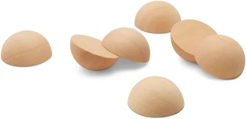 Miniatura 10 de Bolas de madera divididas de 3 pulgadas, paquete de 6 medias bolas de madera para manualidades y coronas de bricolaje, por Woodpeckers