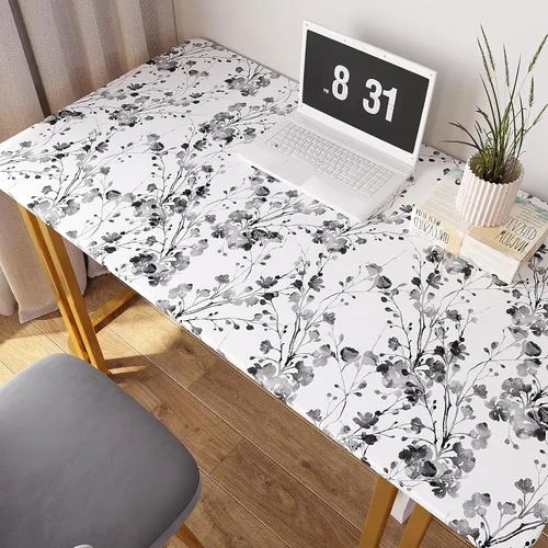 Miniatura 6 de VEELIKE Chinoiserie - Papel tapiz floral bohemio para despegar y pegar en blanco y negro, 17.7 x 118 pulgadas, decoración de pared autoadhesivo