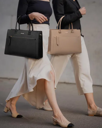 Miniatura 8 de LOVEVOOK Bolsa para laptop para mujer, bolsa de cuero de 15.6 pulgadas con soporte para tazas y embrague desmontable, maletín profesional Negro