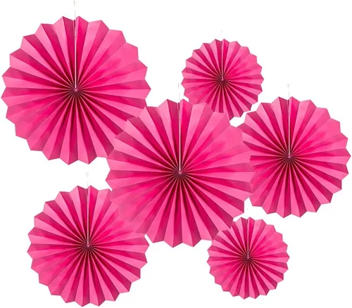 Miniatura 26 de MOWO Abanicos de papel negro para colgar decoración (negro, 6 piezas)