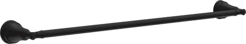 Delta Mylan - Toallero extensor de 18 pulgadas con 6 pulgadas para baño, color negro mate, extensible, 18-24 pulgadas, toallero para pared de baño,