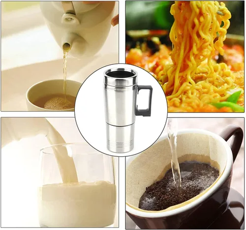 Miniatura 2 de Hervidor eléctrico portátil para automóvil, 12 V, taza de calefacción eléctrica para café, té, taza de calentamiento de agua, hervidor de viaje