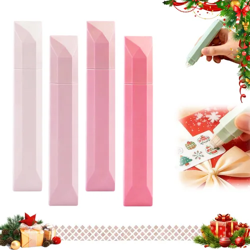4 bolígrafos de cinta de doble cara, rodillo de cinta de doble cara para álbum de recortes, suministros multiusos para álbumes de recortes, Rosa
