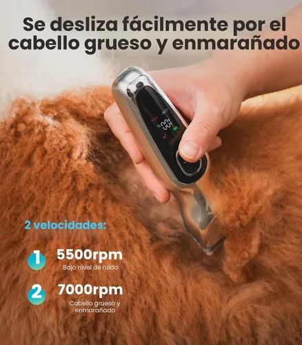 Miniatura 2 de Oneisall Cortapelos para perros para aseo de pelo grueso, afeitadoras para perros inalámbricas de bajo ruido, kit de aseo de 2 velocidades