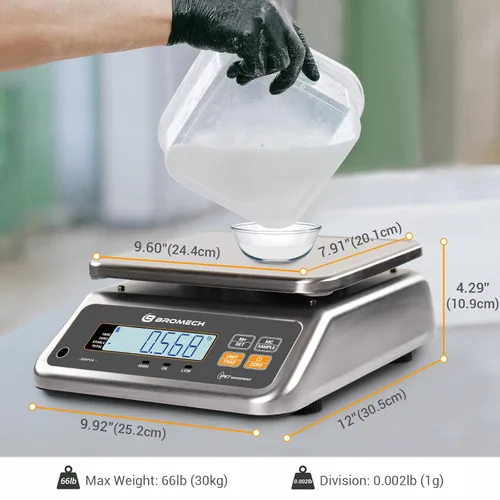Miniatura 4 de Balanza de alimentos en libras y onzas, recargable, grado comercial, plataforma de acero inoxidable, para carnicería, tienda de delicatessen
