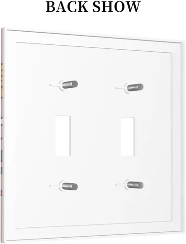 Miniatura 4 de Cubierta de interruptor de luz de palanca doble de 2 cuadras, color rosa, hongos, flores, placa de pared, placa frontal eléctrica, retro, años 70