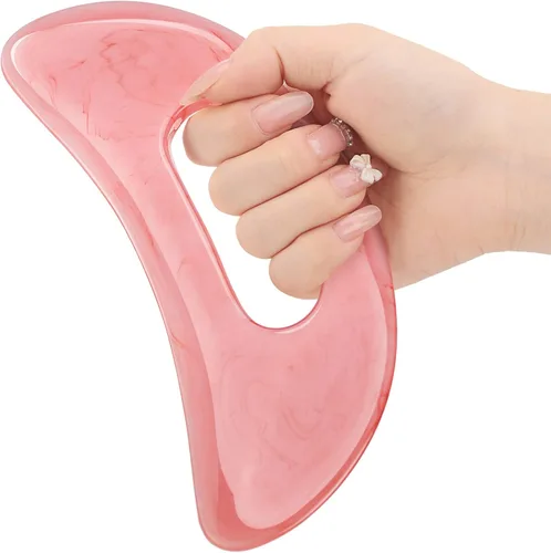Miniatura 8 de Gua Sha - Herramienta de masaje con mango, herramientas de masaje de resina, masajeador de drenaje linfático, moldeador corporal, herramientas Gua