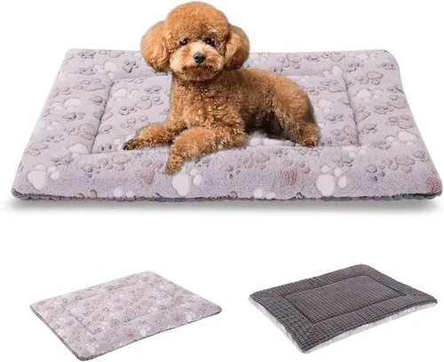 Miniatura 26 de BVAGSS XH079 - Almohadilla reversible para jaula de perro, de espuma viscoelástica, suave, cálida, lavable a máquina, colchón para perreras