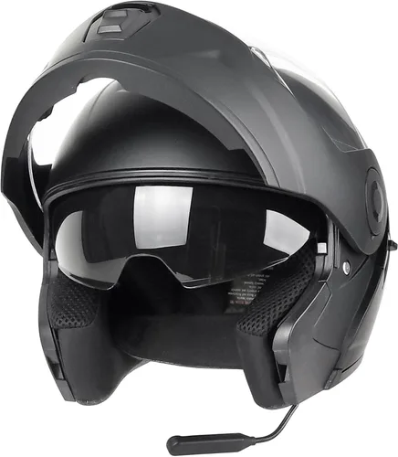 Miniatura 2 de GDM Raptor Modular Bluetooth Casco de motocicleta abatible, negro mate