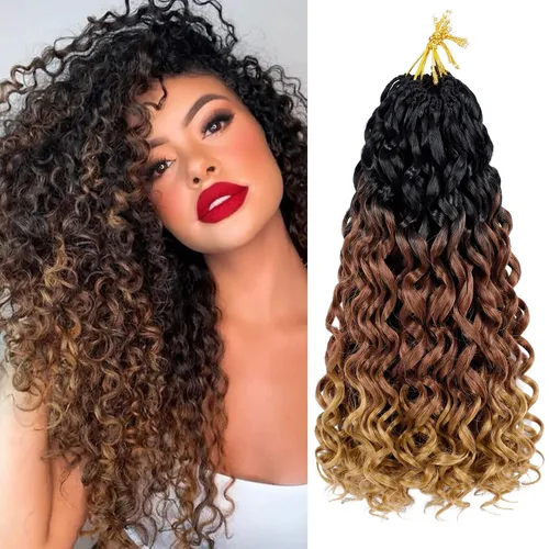 Miniatura 75 de 7 paquetes de cabello rizado de ganchillo GoGo de 6 pulgadas, pelo corto, para mujeres, rizos de playa, trenzas de ganchillo de torsión profunda