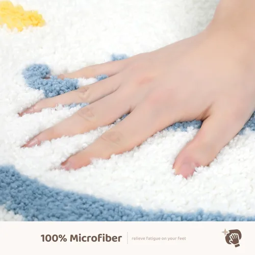 Miniatura 5 de Molesun Alfombra de baño bonita, alfombra de ducha de microfibra de felpa antideslizante, absorbente de agua, divertidos tapetes de animales