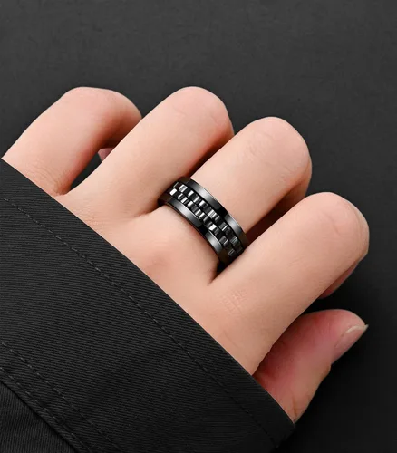 Miniatura 4 de King Ring Anillos giratorios de engranajes de 0.315 pulgadas – Anillos para ansiedad ultra pulidos para hombres y mujeres – Diseñado en Estados