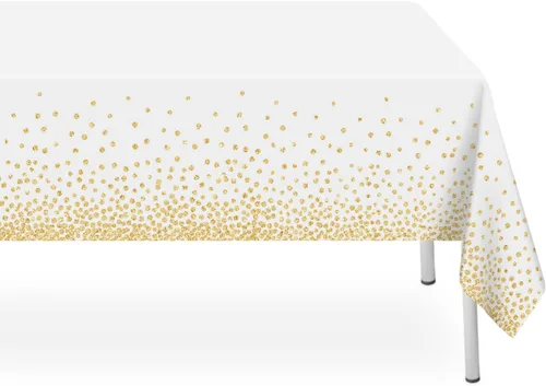Miniatura 137 de Paquete de 6 manteles de plástico desechables azules y blancos a cuadros, manteles de plástico azules para fiestas, 54 x 108 pulgadas impermeables