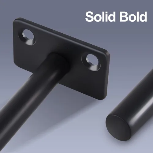 Miniatura 3 de 4 soportes de estante flotante de acero sólido negro de 5 pulgadas, soportes ocultos para estantes flotantes de madera, soporte oculto para estantes