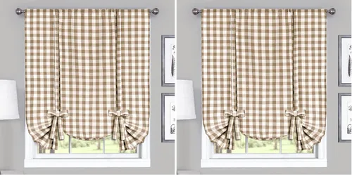 Miniatura 11 de Achim Home Furnishings - Cortina de ventana a cuadros de un solo paño, 42 x 63 pulgadas, blanca y negra