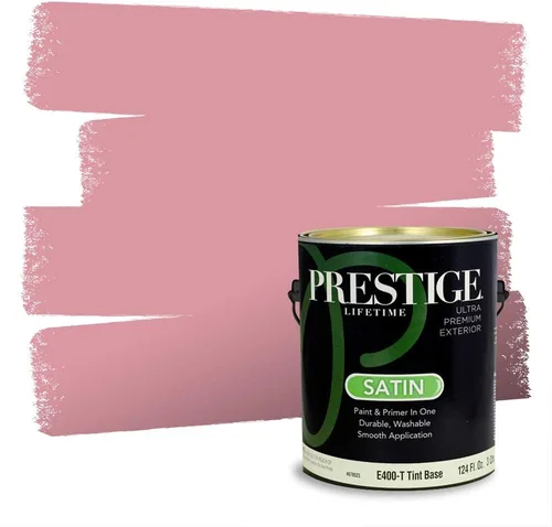 Miniatura 577 de Prestige Paints Pintura exterior e imprimación en uno, 1 galón, plano, coincidencia comparable de Valspar* Amber Rose*