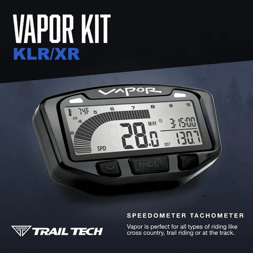 Miniatura 2 de Trail Tech 752-112 Kit de medidor de tacómetro de velocímetro digital de vapor, 2003-2017 Can-Am Honda Kawasaki