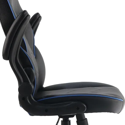 Miniatura 10 de NuSparc SpawnSafe - Silla para videojuegos, altura ajustable, reposabrazos abatibles, giro de 360°, negro/azul