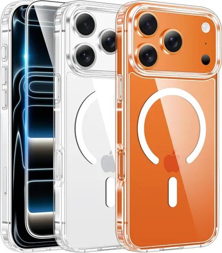 Miniatura 225 de FNTCASE Funda transparente para iPhone 15: Funda para iPhone 14/13, fundas magnéticas para teléfono con protector de pantalla compatible con Magsafe