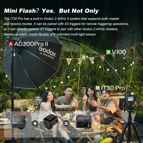 Miniatura 4 de GODOX IT30Pro S GN15 IT30 Pro S IT30ProS IT30Pro-S TTL Mini Kit de Flash para Sony con Difusor Blanco HSS 1/8000s Pantalla Táctil a Todo