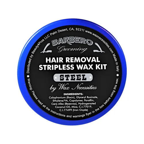 Miniatura 6 de Waxness Barbero - Juego de cera dura de acero para microondas, 8.45 fl oz (8.5 fl oz), cera dura sin tachuelas para el aseo de los hombres, eficaz
