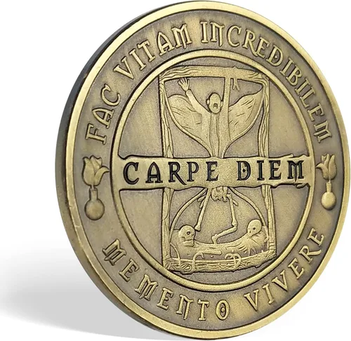 Miniatura 5 de Imasoner Memento Mori Coin Stoic Coin EDC Challenge Coin Stoicism Regalos para recordatorio